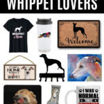 collage of gifts for whippet dog lovers on Amazon