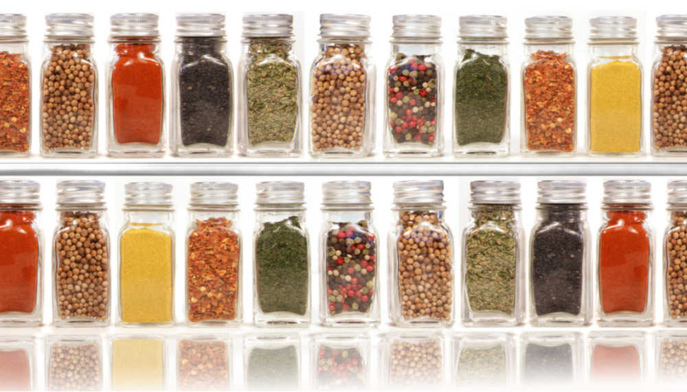 various spices in jars