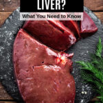 beef liver on a black slate platter
