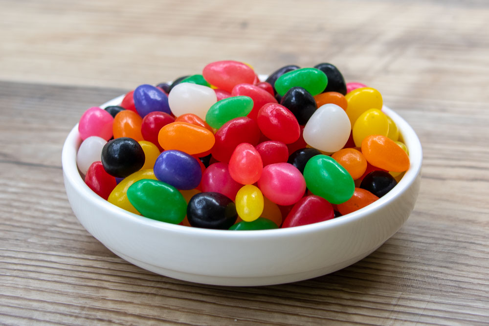 a bowl of jelly beans