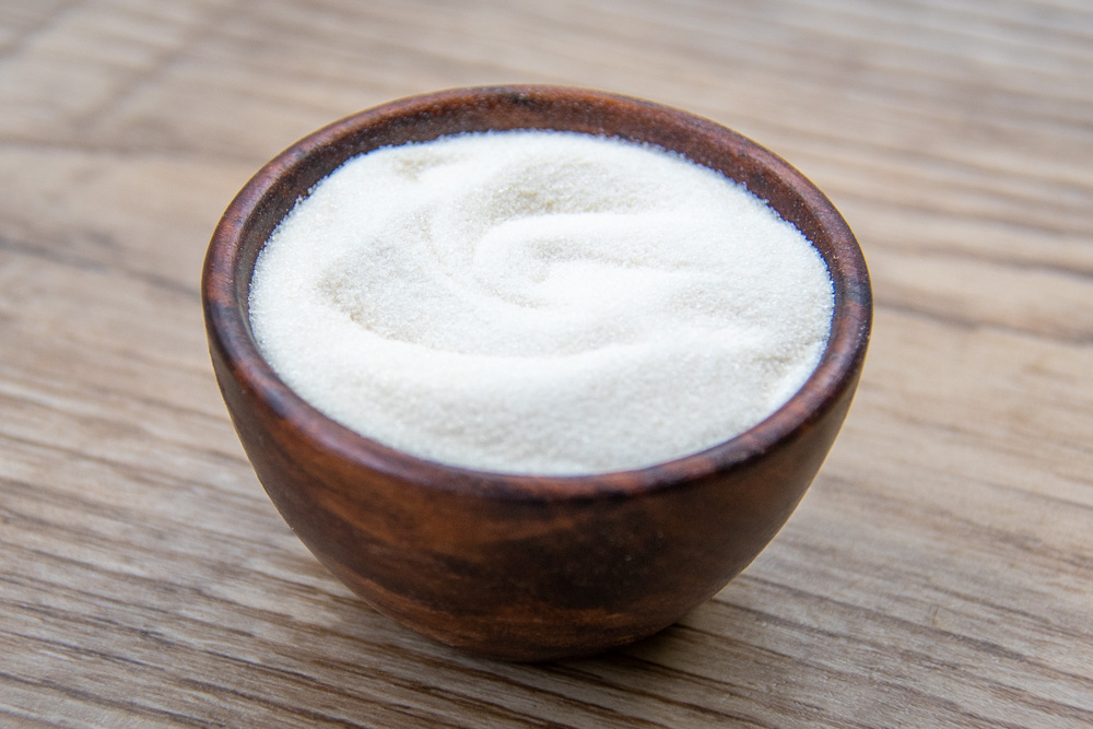 a bowl of gelatin powder