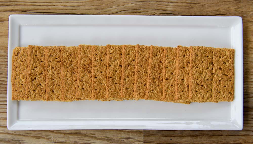 cinnamon graham crackers on a tray