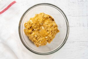 3 ingredient dog treats dough in a bowl