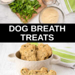 photo collage of ingredients and finished dog breath treats