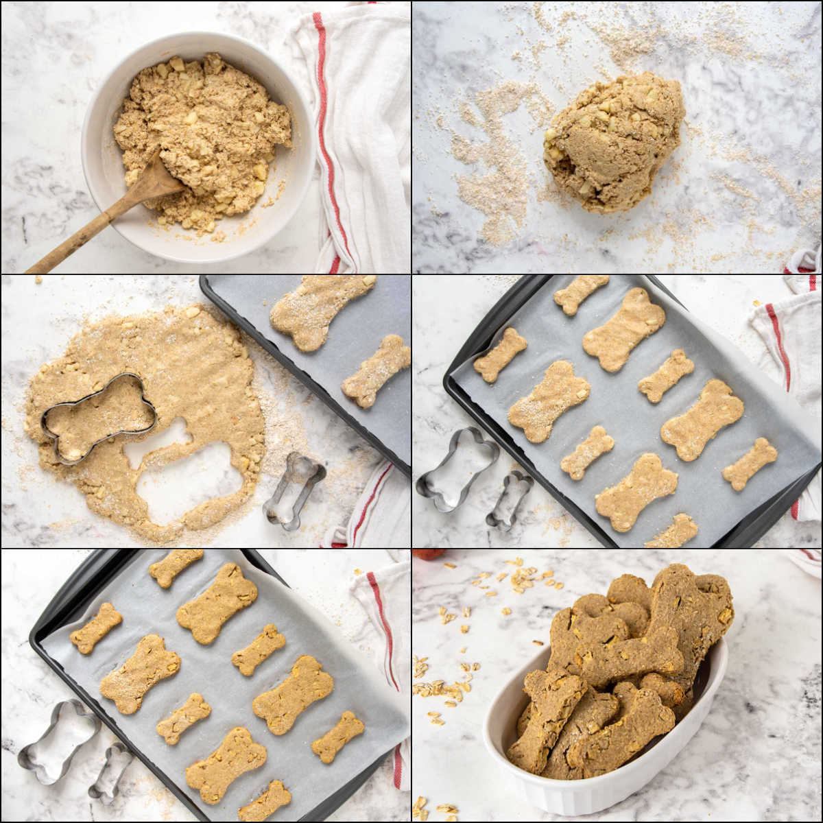 Making apple dog treats.