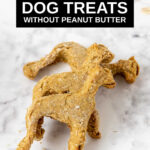 stack of dog shaped dog treats without peanut butter.