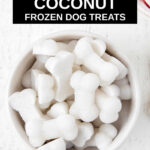 homemade coconut frozen dog treats in a bowl.