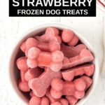 homemade strawberry frozen dog treats in a bowl.