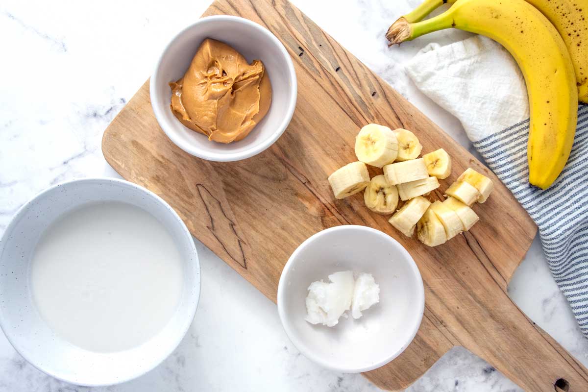 banana peanut butter swirl dog ice cream ingredients.