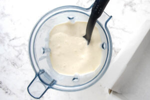 blended coconut milk and bananas.