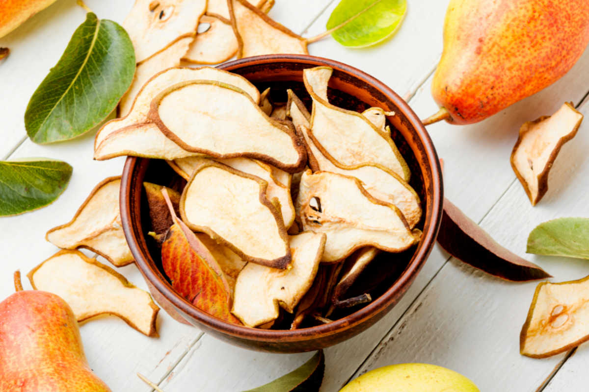 bowl of dried pears.