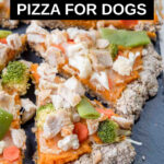 slices of chicken veggie pizza for dogs.