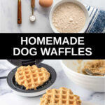 dog waffles ingredients and the finished waffles.