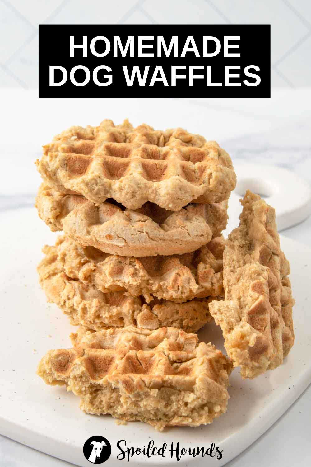 homemade dogs waffles in a stack.
