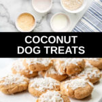 coconut dog treats ingredients and the finished treats.