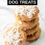 a stack of homemade coconut dog treats.
