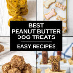 collage of four different homemade peanut butter dog treats.