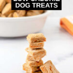A stack of homemade low calorie dog treats.