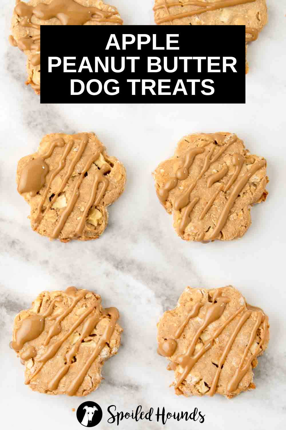 Image showcasing Easy Apple Peanut Butter Dog Treats Recipe - Spoiled Hounds