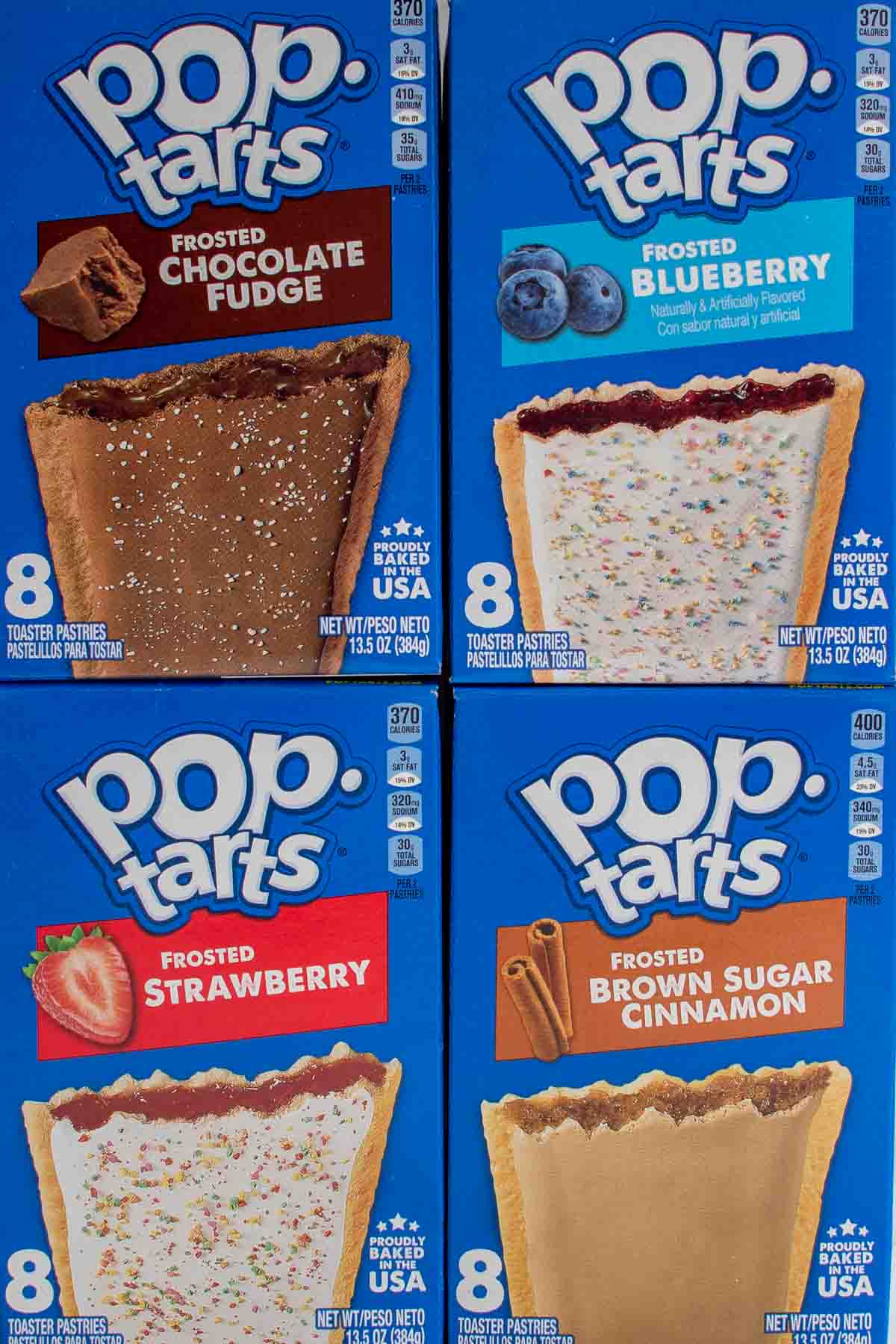 Assorted boxes of Pop Tarts.