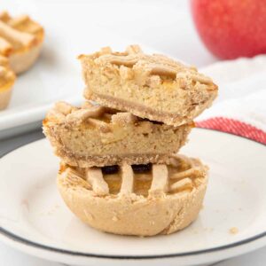 Apple pie for dogs on a plate.