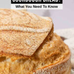 Closeup of a sourdough bread loaf.