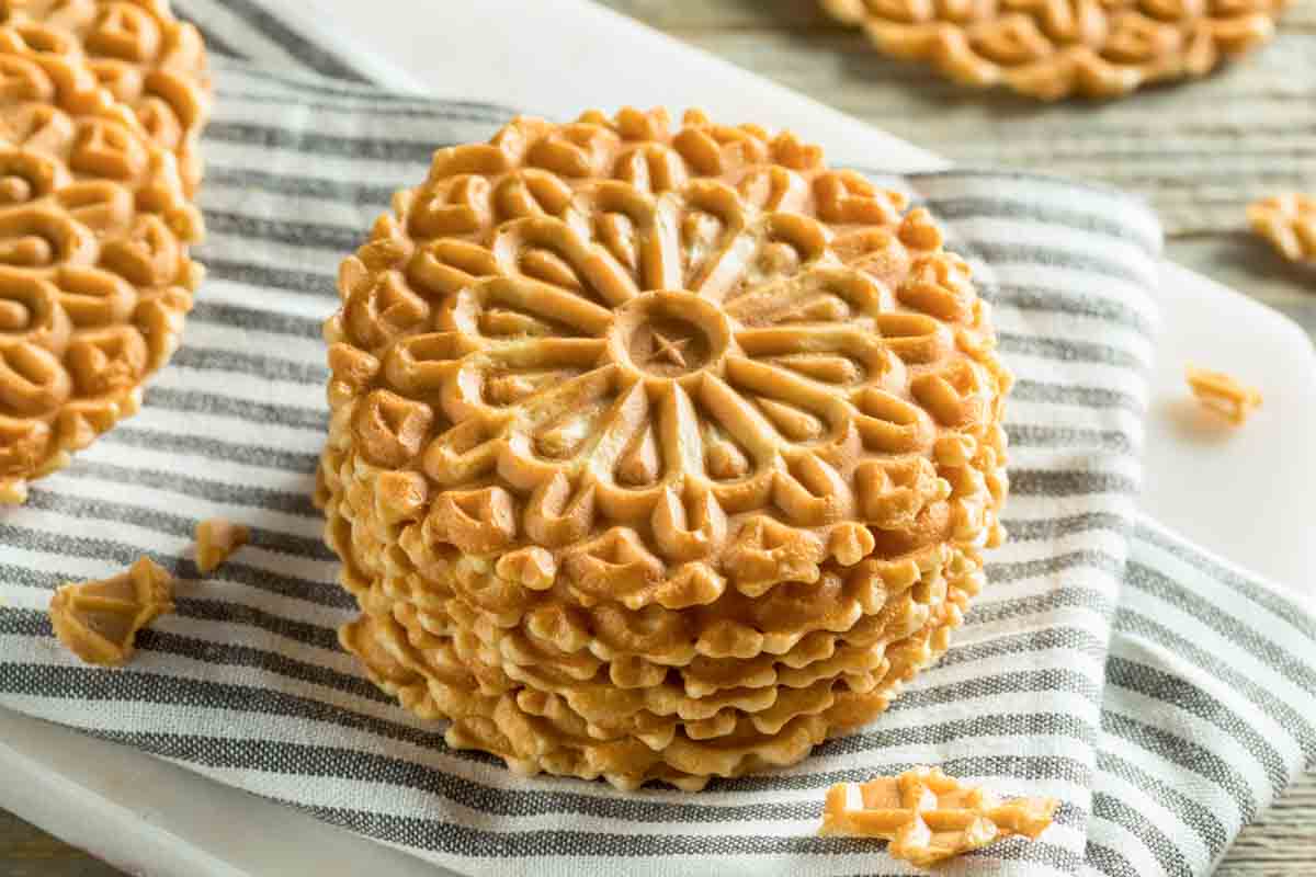 Italian pizzelle anise cookies.