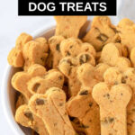 A bowl of homemade Thanksgiving dog treats.