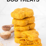 A stack of homemade high fiber dog treats.
