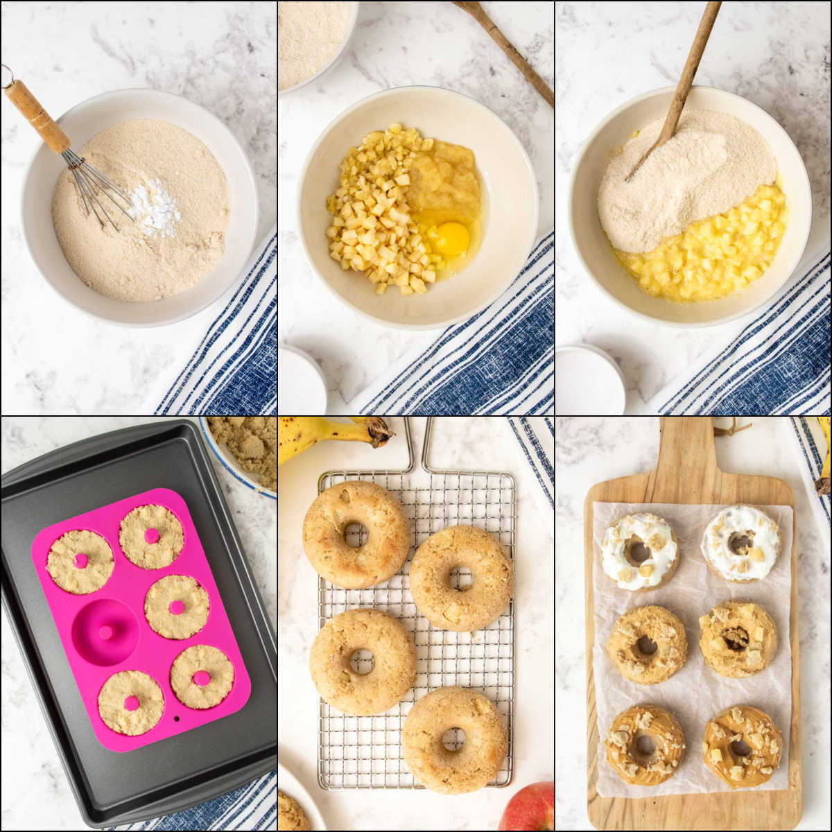 Making apple dog donuts.