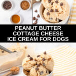Peanut butter cottage cheese ice cream for dogs ingredients and in a bowl.