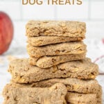 A stack of homemade apple dog treats.