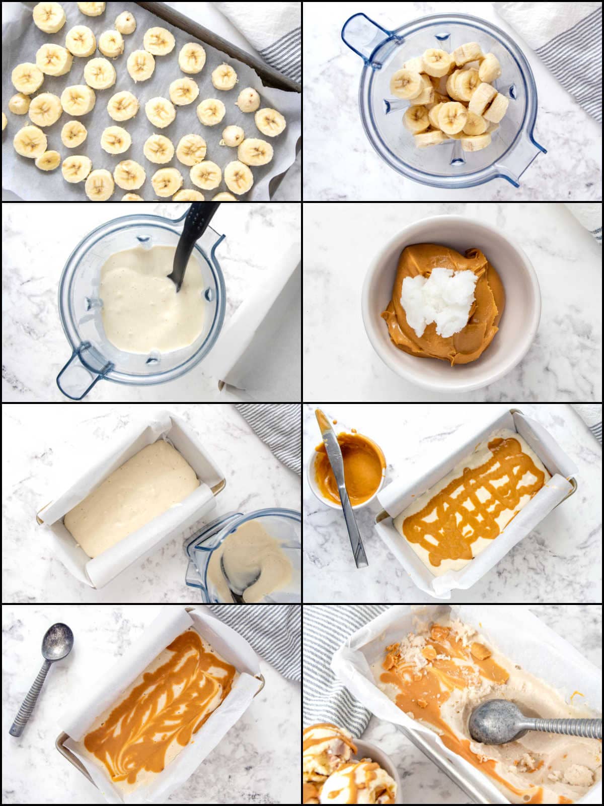 Making banana peanut butter dog ice cream.