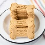 Homemade beef broth dog treats in a bowl.