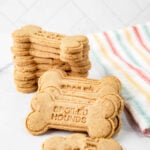 Stacks of homemade beef broth dog treats.