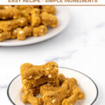 Homemade ground turkey dog treats on two plates.