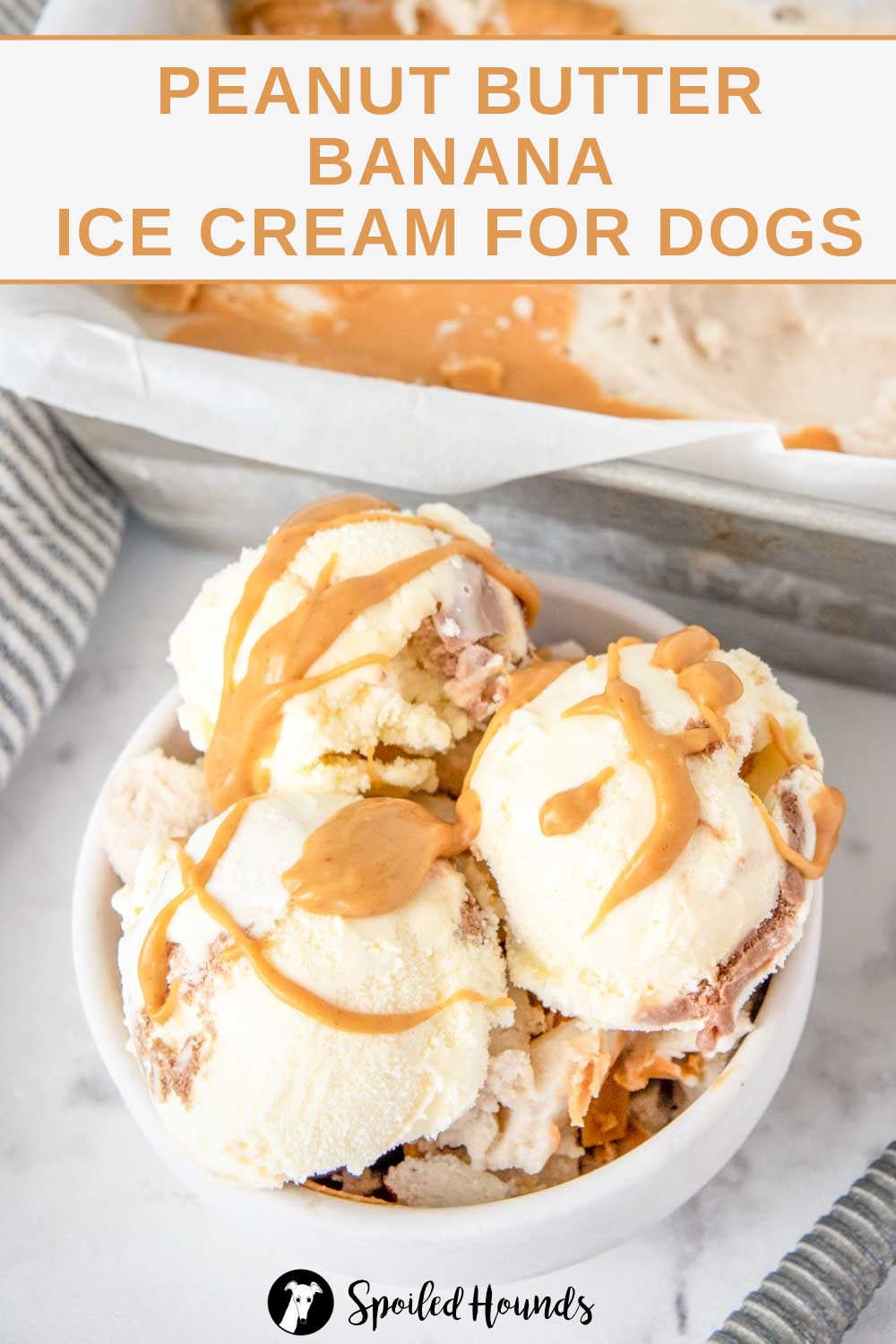 View of Peanut Butter Banana Ice Cream for Dogs