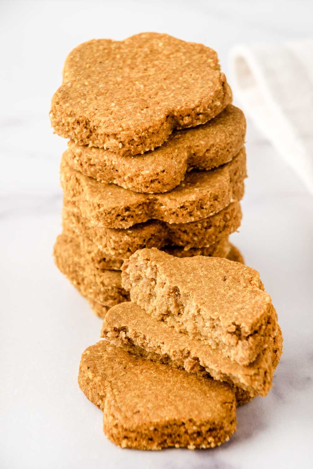 A stack of homemade sardine dog treats.