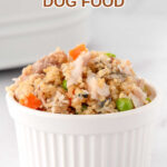 A small bowl of homemade mackerel dog food.