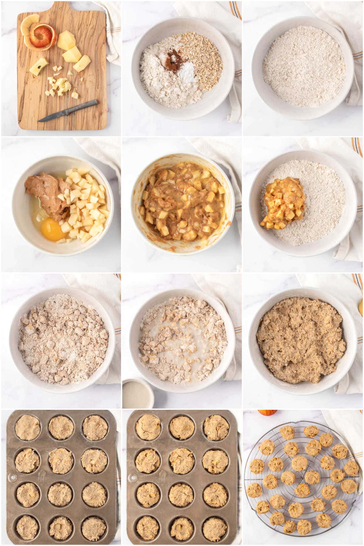 Making apple muffins for dogs.