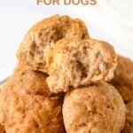 A pile of homemade turkey pumpkin meatballs for dogs.