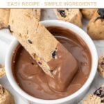 Dipping homemade dog biscotti in carob.