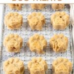 Homemade goat milk dog treats on a wire rack.