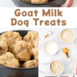 Homemade goat milk dog treats and the ingredients for them.