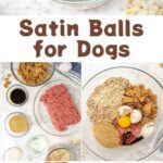 Homemade satin balls for dogs and the ingredients to make them.