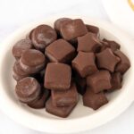 Homemade carob peanut butter candy for dogs.