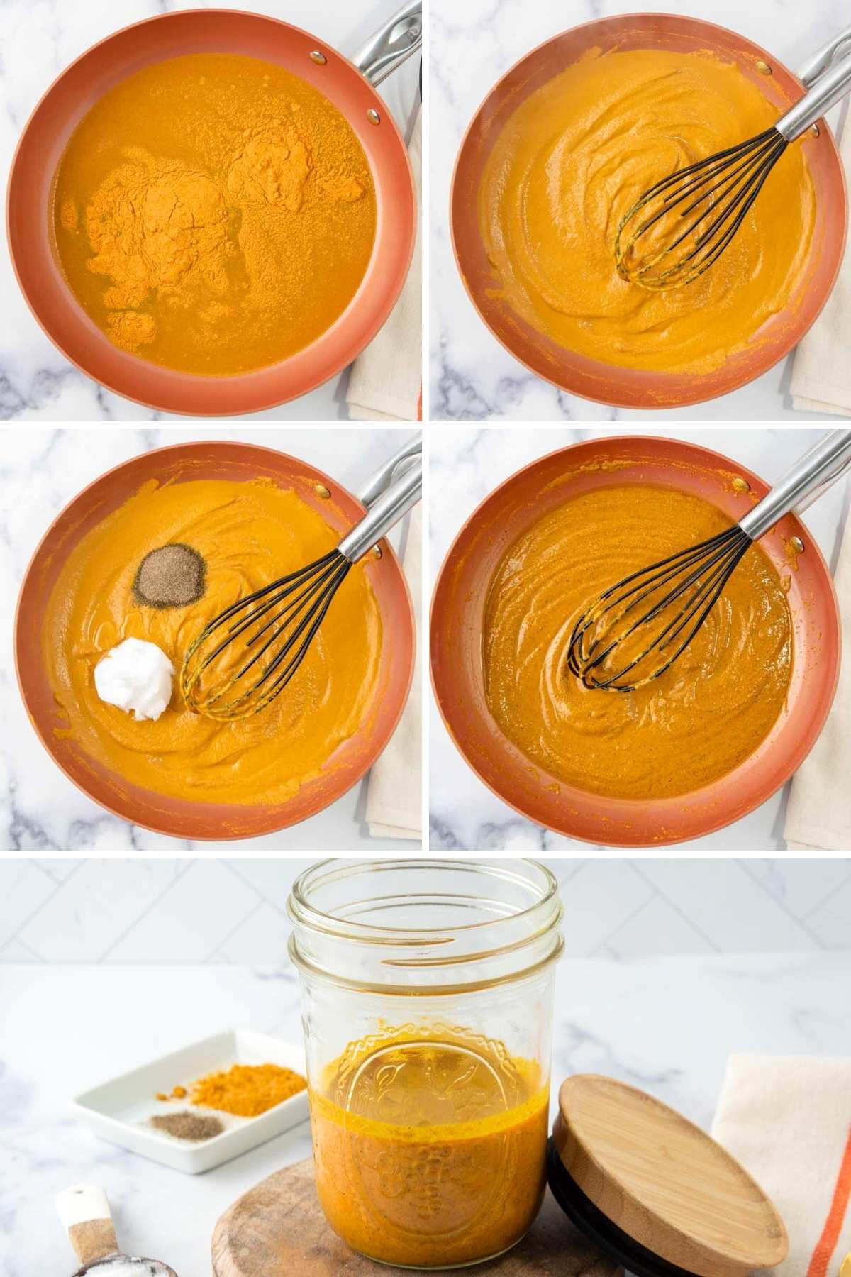 Making turmeric golden paste for dogs.