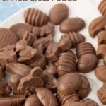 An assortment of no-bake Easter dog treats on a plate.