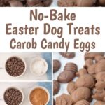No-bake Easter dog treats, the ingredients for them, and making them.