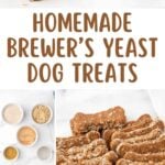 Homemade brewer's yeast dog treats and the ingredients to make them.